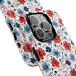 Patriotic Floral Dreams Tough Magnetic iPhone Cases, Durable, Stylish, Gift for Her, Protective Phone Cover, Spring Floral Design