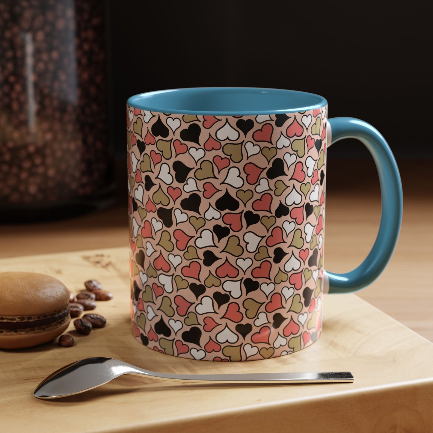 Colorful Heart Pattern Coffee Mug - Perfect Gift for Love & Friendship