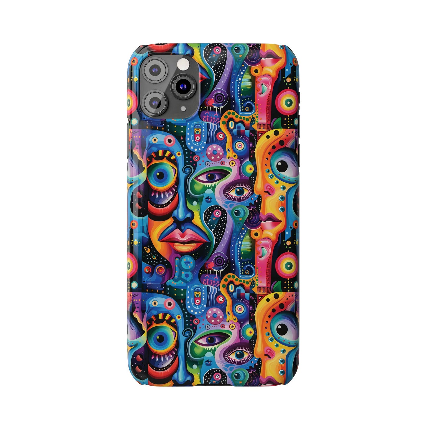 Psychedelic Visions Slim iPhone Case - Vibrant Design for Artistic Souls