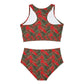 Red Tropical Bliss Sporty Bikini Set (AOP)