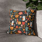 Whimsical Feline Garden Spun Polyester Square Pillow