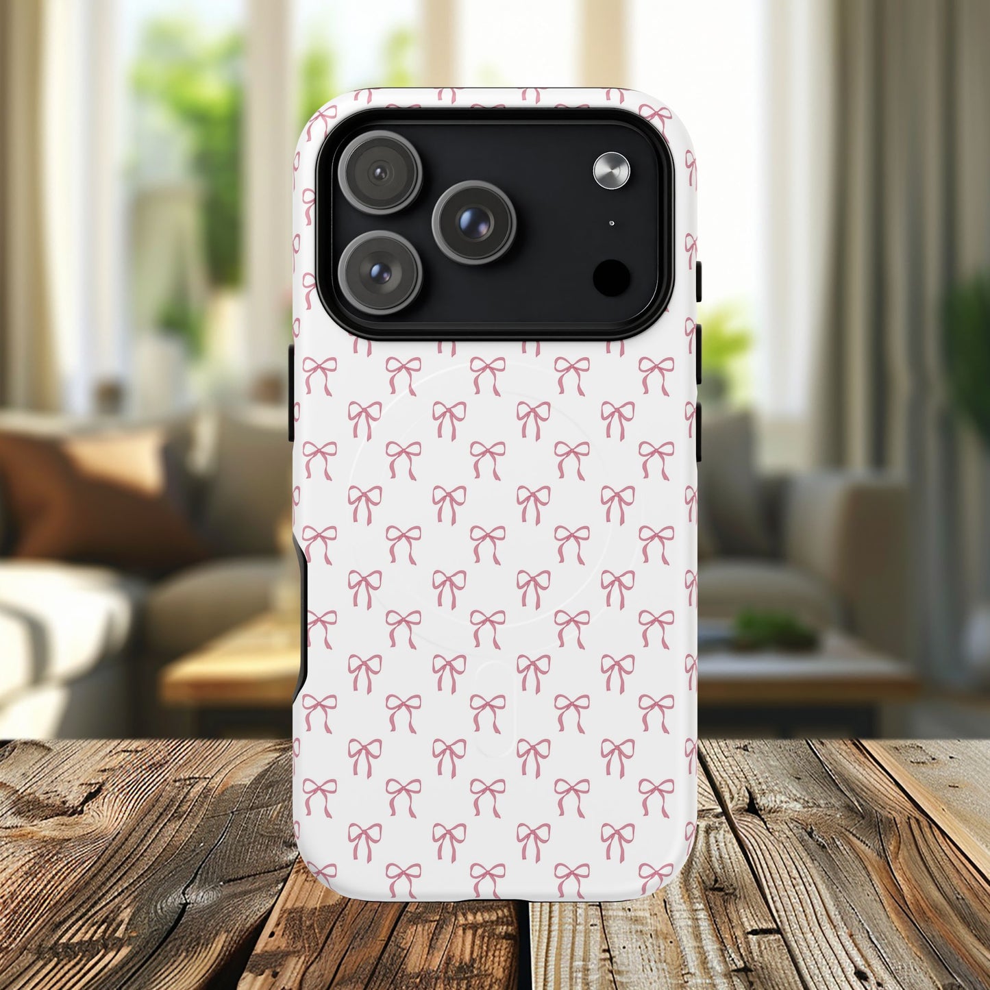 Blush Coquette Bow Bliss Magnetic iPhone Cases, Gift for Her, Cute iPhone Accessories, Fun Personalized Cases, Stylish Tech Gifts, Birthday Present