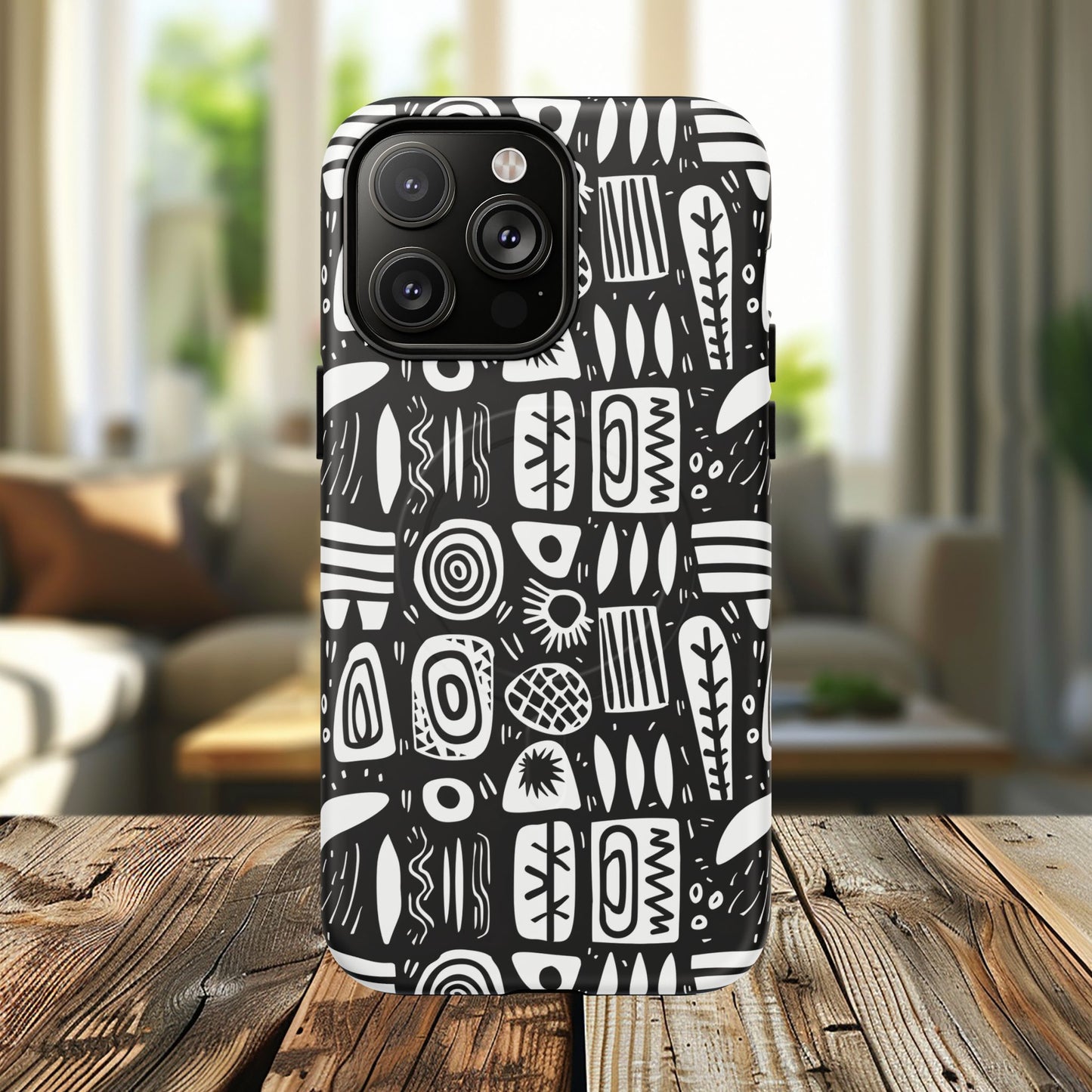 Modern Abstract Geometric Tough Magnetic Phone Case, Durable Phone Accessory, Gift for Him or Her, Artistic Design, Modern Decor