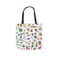 Personalized Classroom Couture Composition Book Inspired Canvas Tote Bag with Colorful Straps, Cute School Bag, Eco-Friendly Tote, Back to School Shopping Bag, Teacher Gift Idea