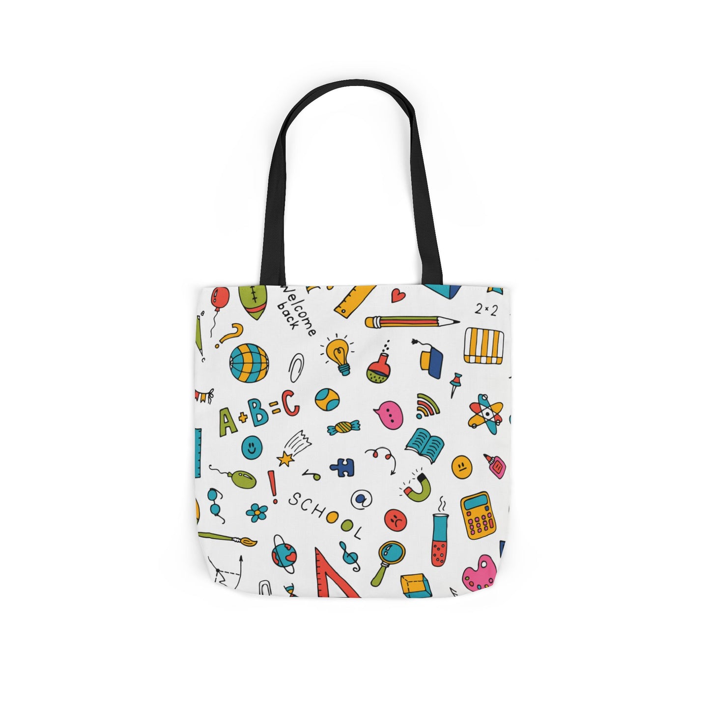 Personalized Classroom Couture Composition Book Inspired Canvas Tote Bag with Colorful Straps, Cute School Bag, Eco-Friendly Tote, Back to School Shopping Bag, Teacher Gift Idea