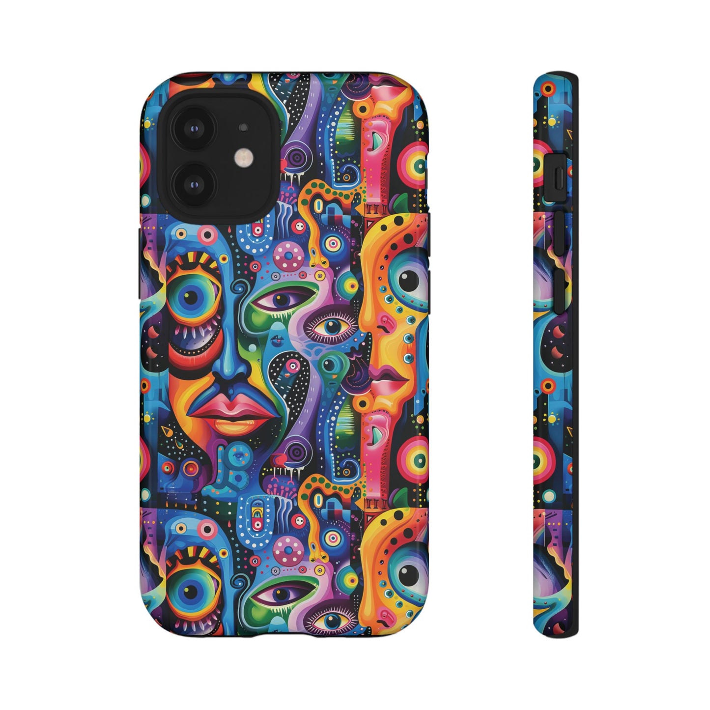 Psychedelic Visions Colorful Art iPhone Case - Tough Cases with Vibrant Abstract Design