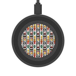 Afrobeat Harmony Quake Wireless Charging Pad - Colorful Geometric Design for Modern Tech Lovers