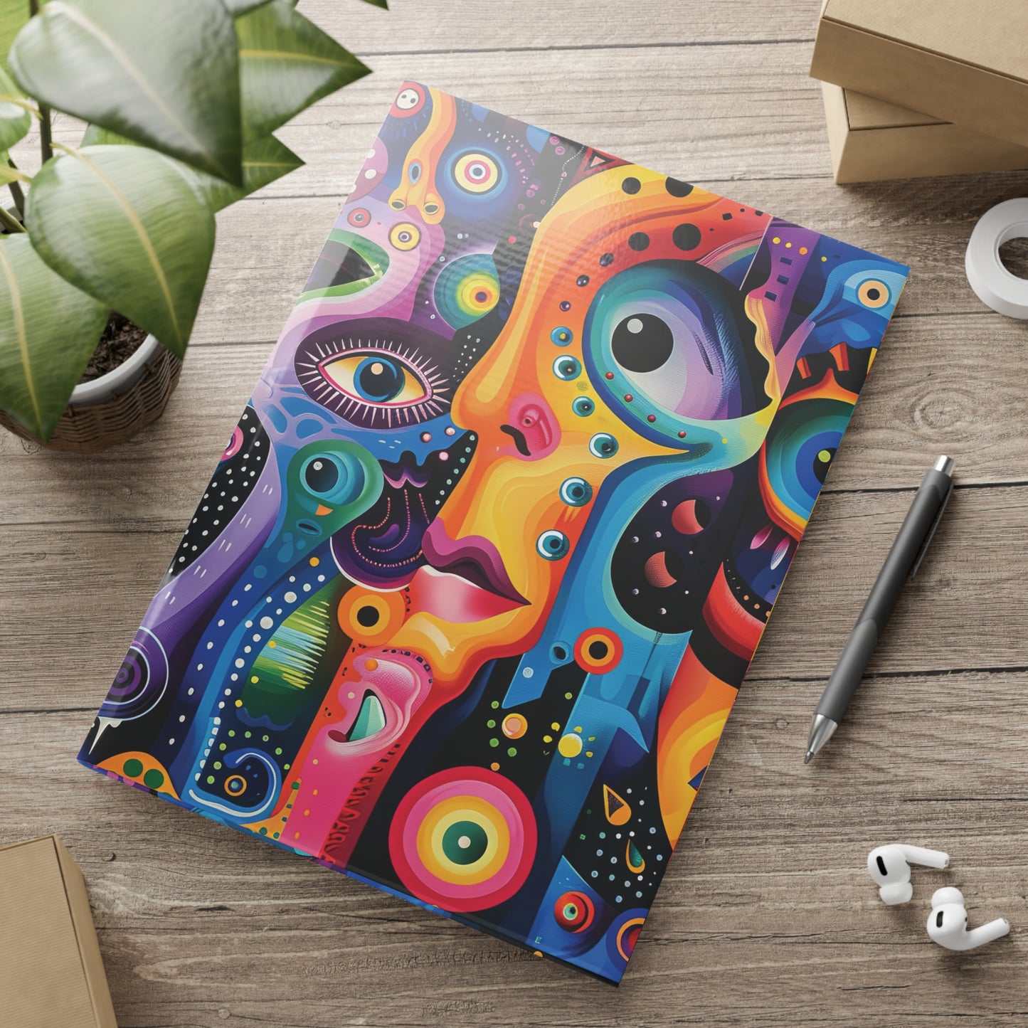 Psychedelic Visions Hardcover Notebook with Puffy Covers