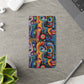 Psychedelic Visions Vibrant Art Flip iPhone and Samsung Phone Case - Colorful Faces Design for Phone Protection