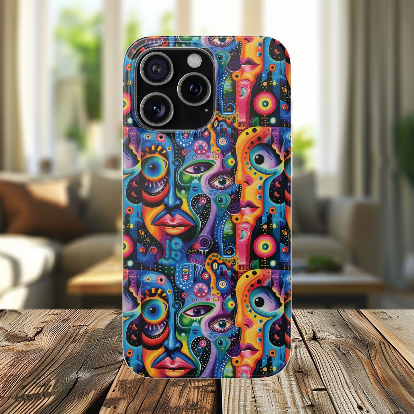 Psychedelic Visions Flexi iPhone and Samsung Case - Colorful Abstract Design.
