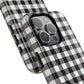 Black and White Gingham Phone Case, Tough Magnetic Cases, Stylish Phone Cover, Gift for Her, Trendy Phone Accessory, Checkered Print