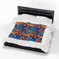 Psychedelic Visions Vibrant Abstract Faces Velveteen Plush Blanket