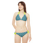 Blue Tropical Bliss Strappy Bikini Set (AOP)