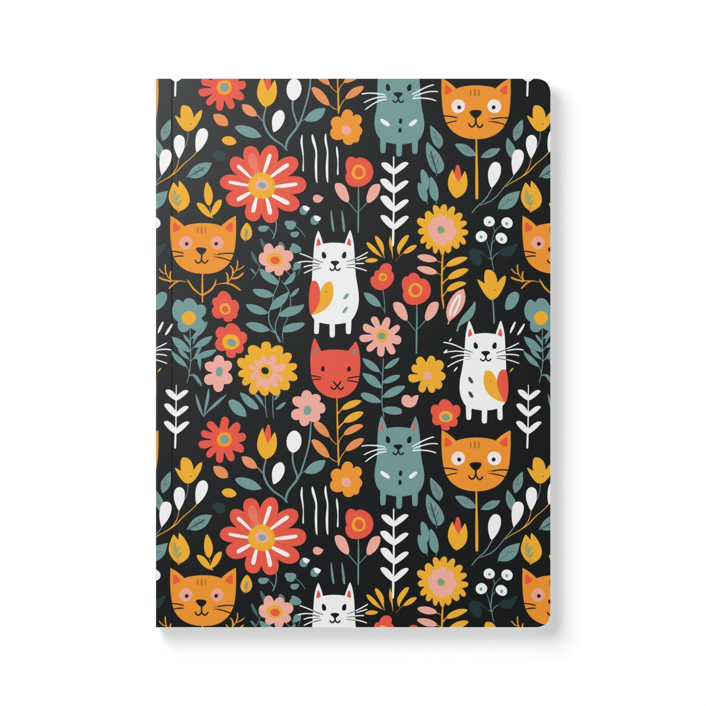 Whimsical Feline Garden Softcover Journal (With Inside Coloring Prints)