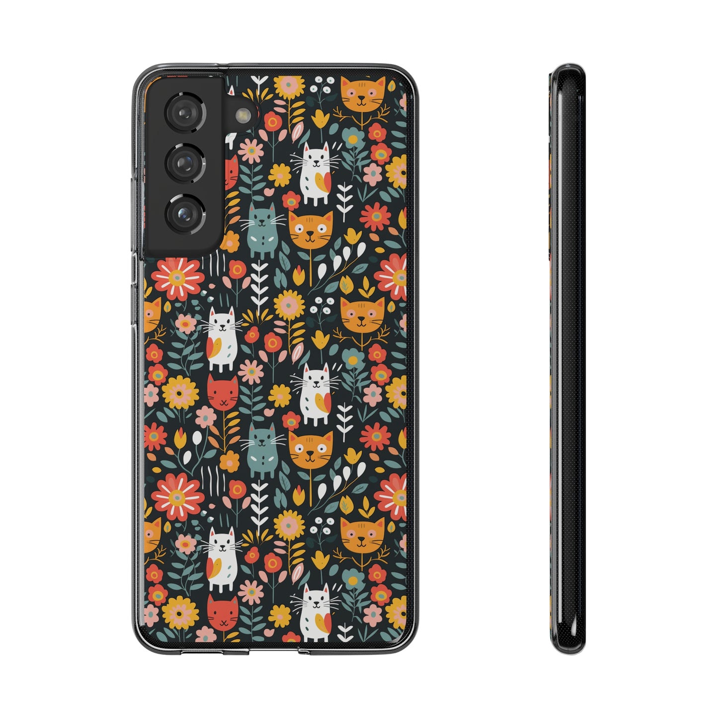 Whimsical Feline Garden Soft iPhone, Google and Samsung Cases