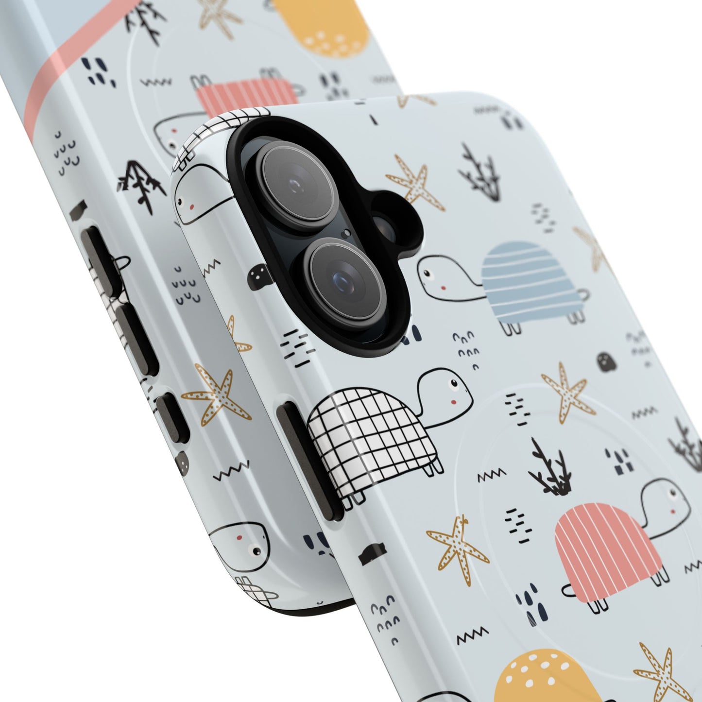 Personalized Cute Turtle Tough Magnetic MagSafe® Cell Cover, Ocean Theme Case, Sea Life Gift for Beach Lovers, iPhone® 13, 14, iPhone 15, iPhone 16, iPhone 17, Pro, Pro Max, Plus Cases.