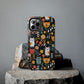 Whimsical Feline Garden iPhone and Samsung Tough Phone Cases,