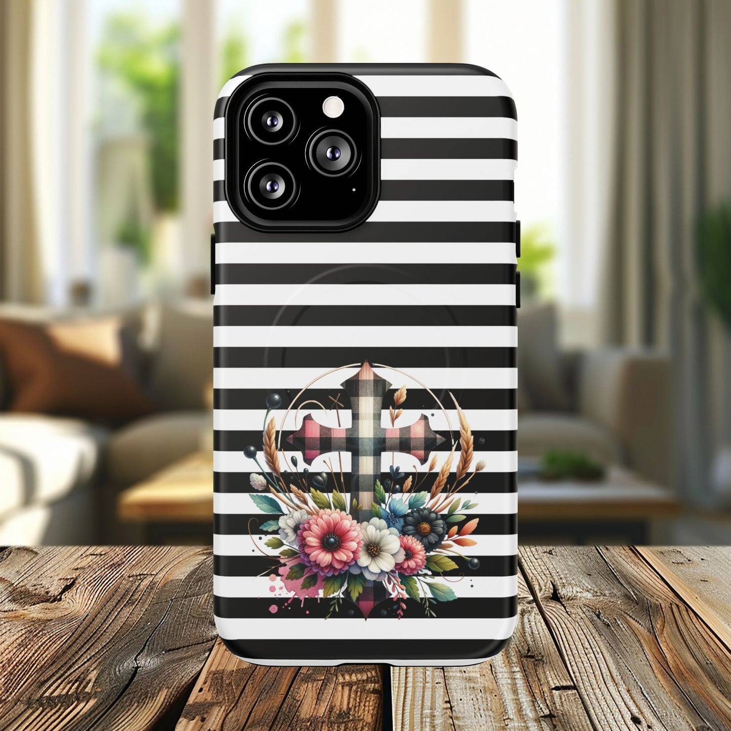 Striped in His Glory iPhone Case, Tough Magnetic Phone Protector, MagSafe iPhone Cover, Durable Case for Everyday Use, Gift for Nature Lovers, Vibrant Design.
