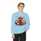 Autumn Highland Cow Charm Unisex Garment-Dyed Sweatshirt