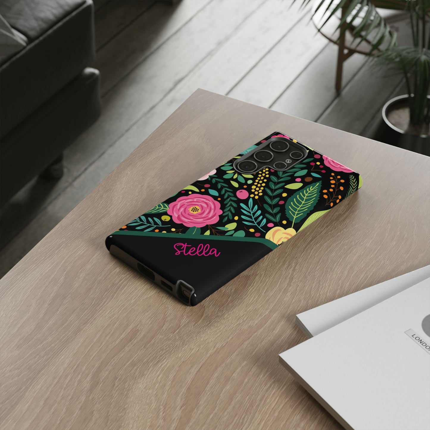 Personalized Floral Fantasy Samsung and Google Pixal Phone Case – Personalized Tough Cases with Colorful Garden Design