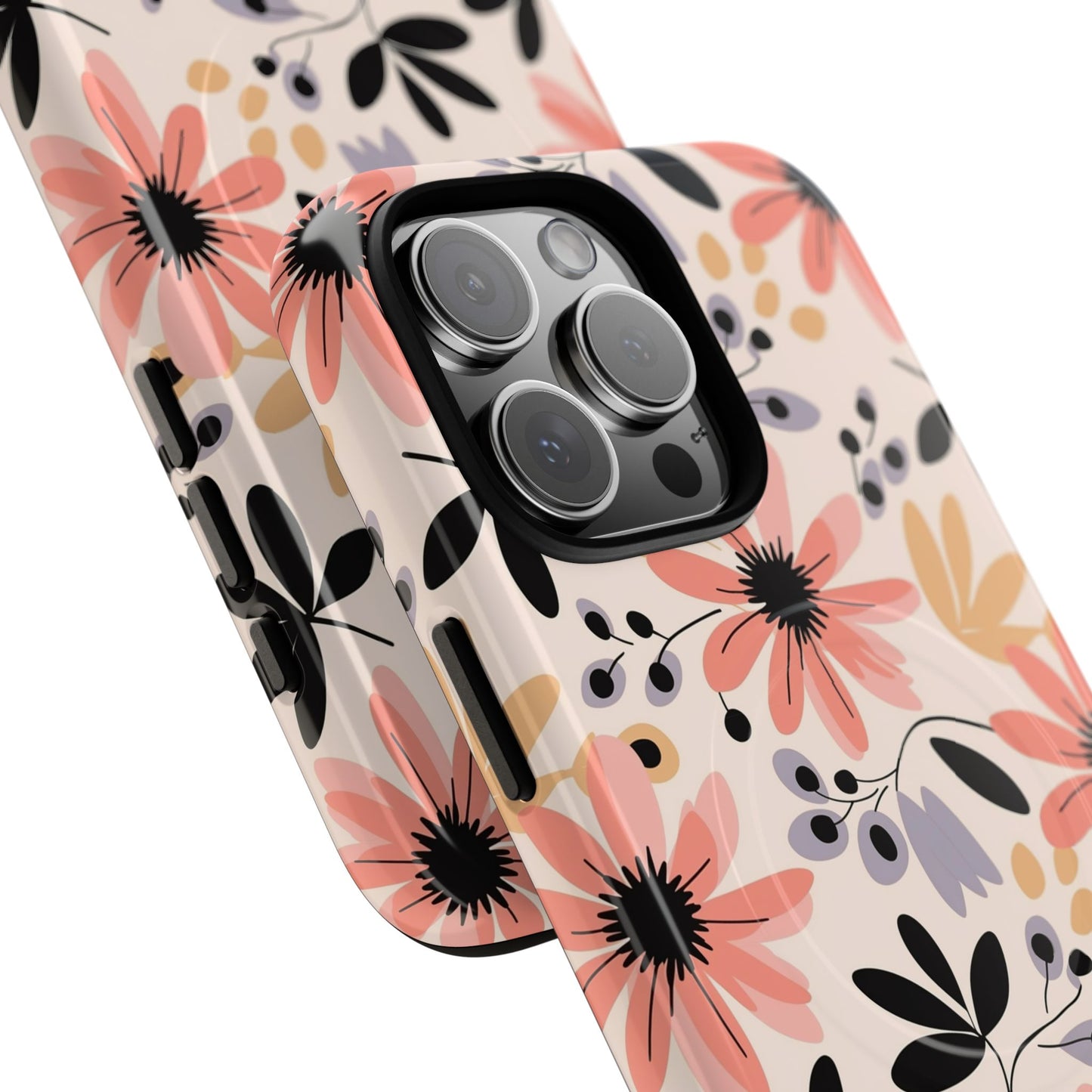 Stylish Soft Petal Noir iPhone Case, Floral iPhone Accessory for Her, Tough iPhone Magnetic Cases, Trendy iPhone Cover, Gift for Friends, Summer Vibes