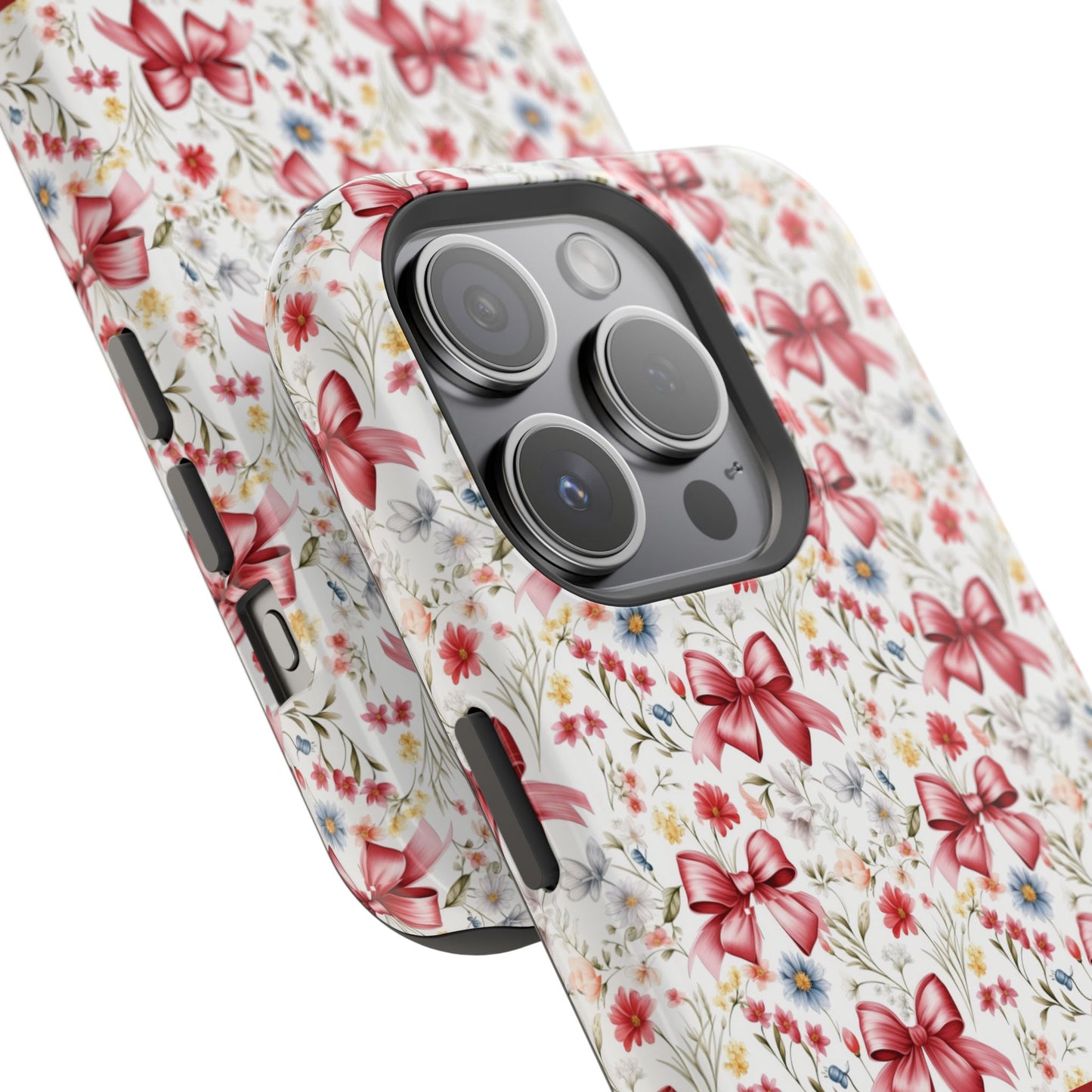 Personalized Rosette Coquette Floral Bow iPhone and Samsung Impact-Resistant Case — Custom Name Case