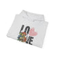 Love Floral Sweatshirt - Unisex Heavy Blend™ Hooded Pullover for Comfort and Style