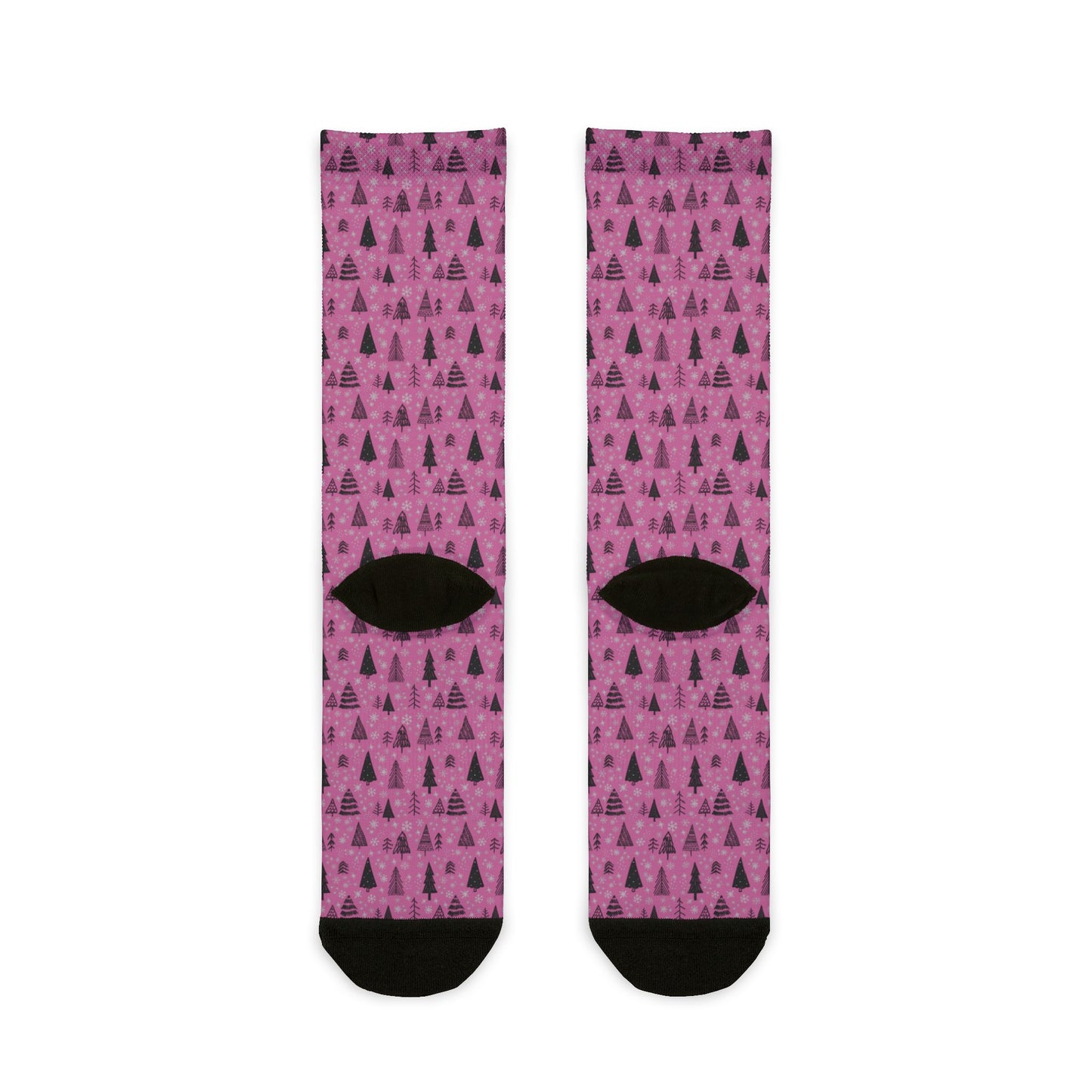 Winter Wonderland Pink Sublimation Crew Socks