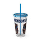 Patriotic Eagle 16oz Tumbler with Straw — "Happy 4th of July" USA Design