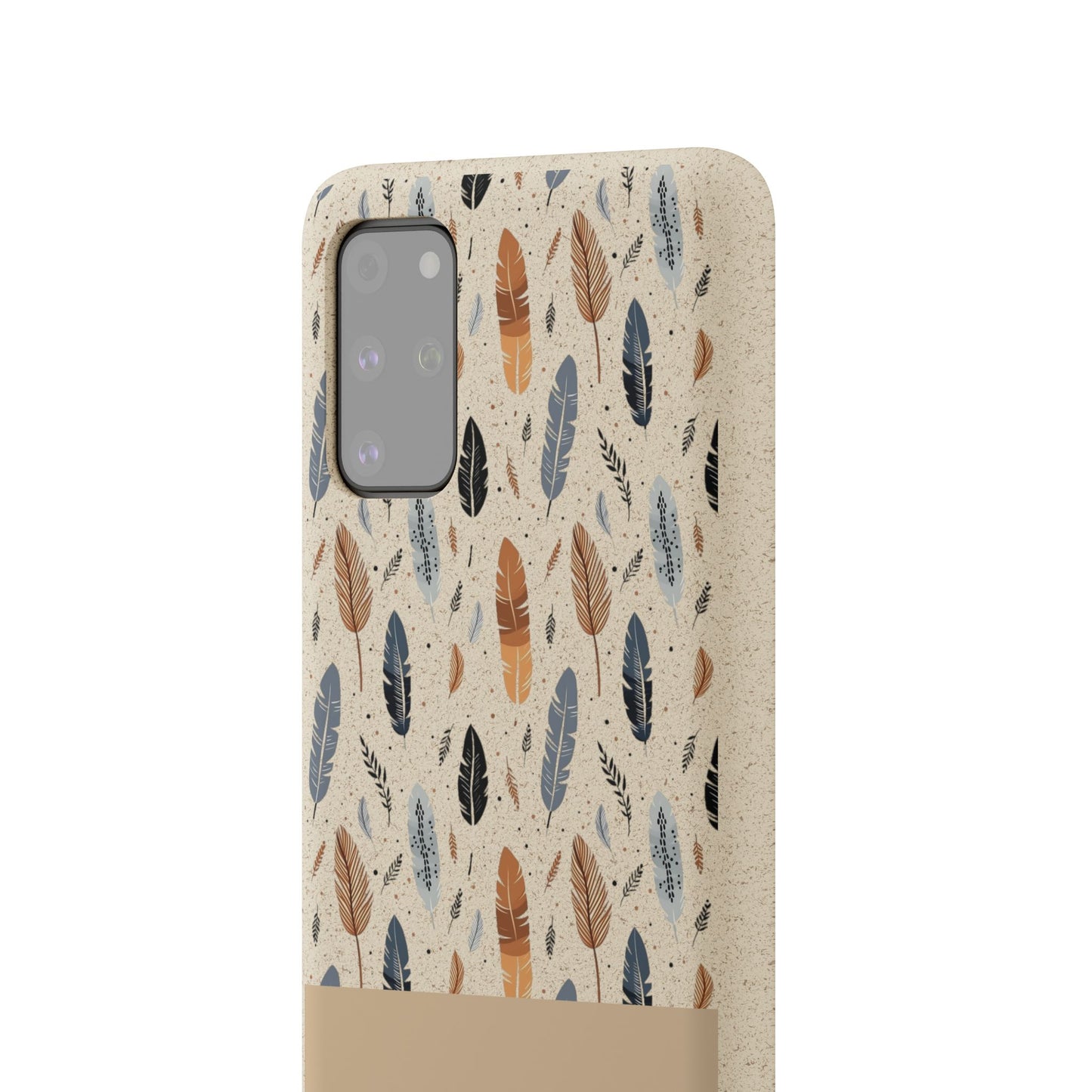Personalized Whispering Feathers Samsung Biodegradable Case, Custom Name Case.
