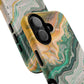Magnetic iPhone Cases with Green Marble Design, Tough Magnetic Cases, iPhone Accessories, Gift for Her, Trendy iPhone Cover