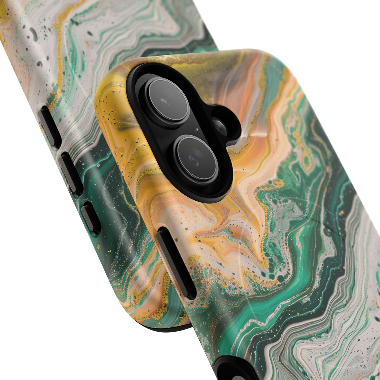 Magnetic iPhone Cases with Green Marble Design, Tough Magnetic Cases, iPhone Accessories, Gift for Her, Trendy iPhone Cover
