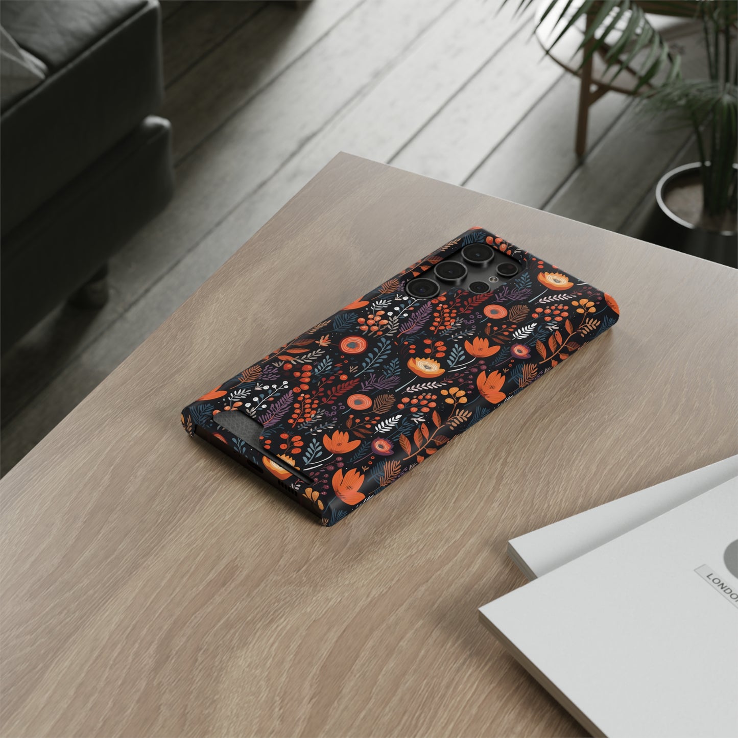 Autumn Bloom Samsung and iPhone Case With Card Holder