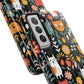 Whimsical Feline Garden iPhone and Samsung Tough Phone Cases,