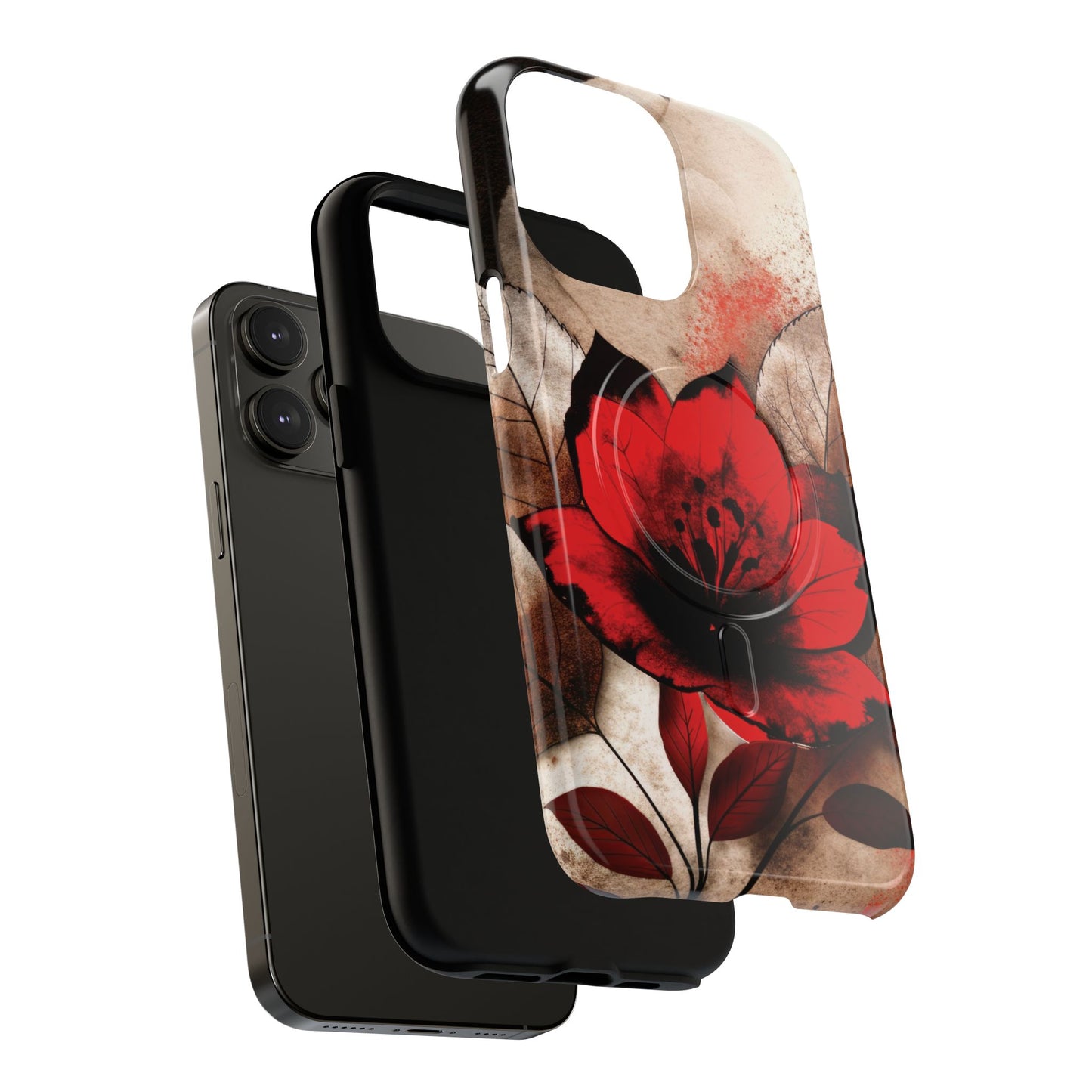 Velvet Petal Storm Tough iPhone Magnetic Cases - Stylish Protection for Your Device, Gift for Nature Lovers, Ideal for Birthdays, Holidays