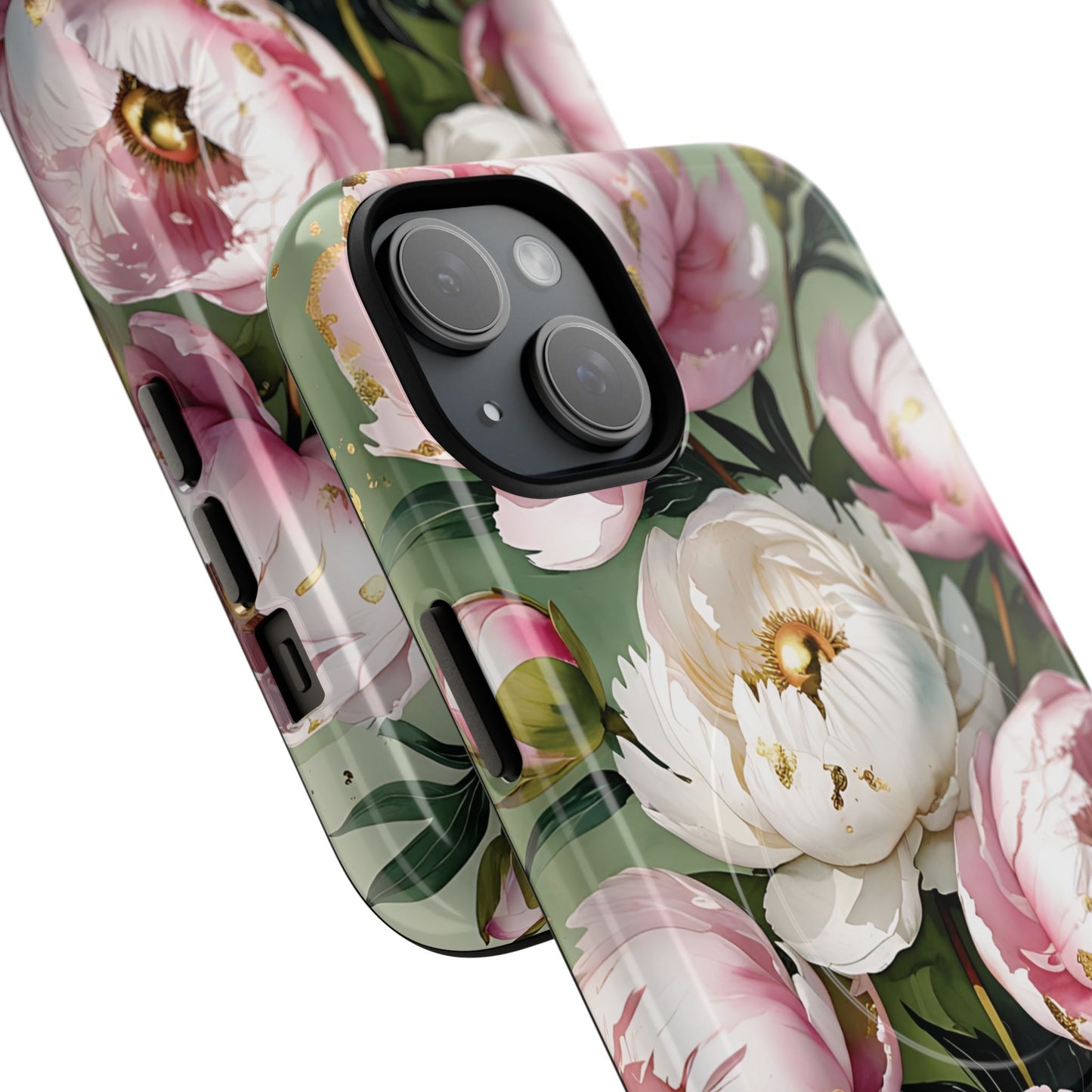Floral Peonies Tough Magnetic Phone Cases, Durable Floral Phone Cover, Chic Flower Case, Stylish Phone Protector, Gift for Her