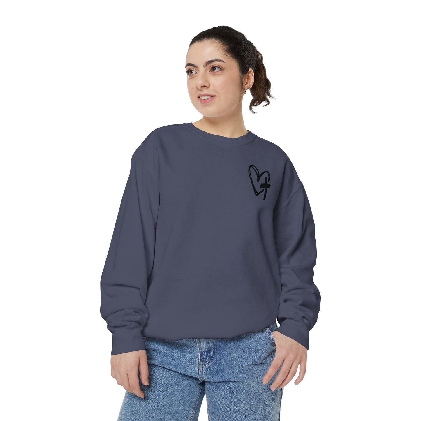 Faith and Floral Cross Unisex Garment-Dyed Sweatshirt