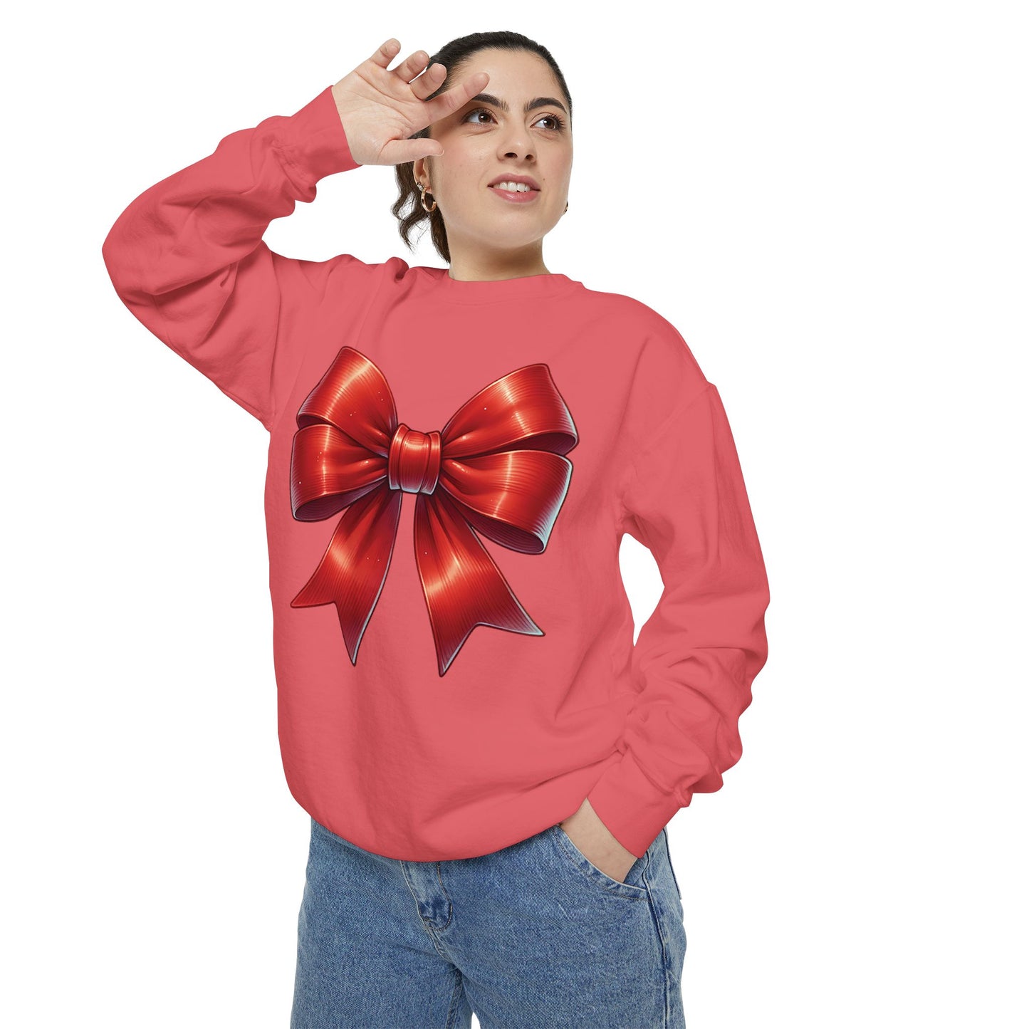 Bow Charm Valentines Unisex Comfort Colors Garment-Dyed Sweatshirt
