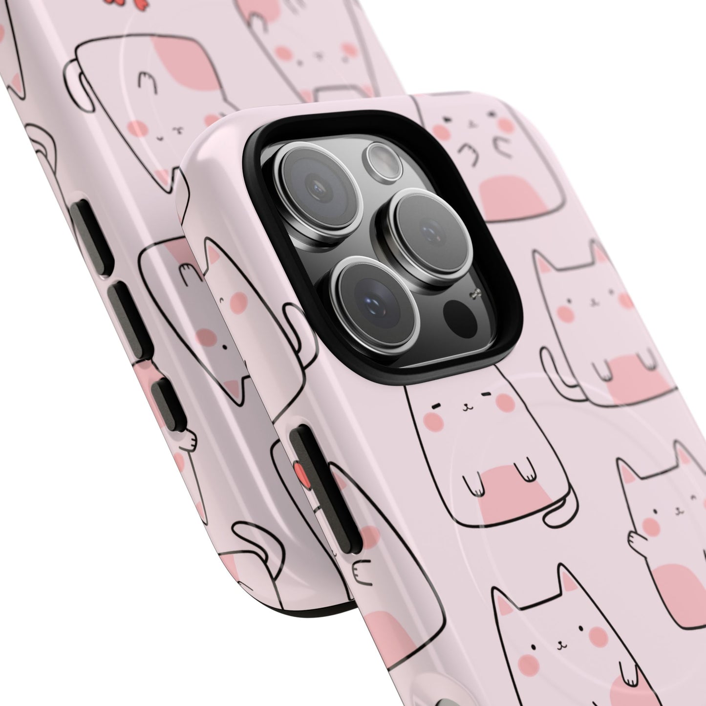 Cute Cat Magnetic iPhone Case, Tough iPhone Cover, Cat Lover Gift, Kawaii Style Case, Pet-Themed Gift