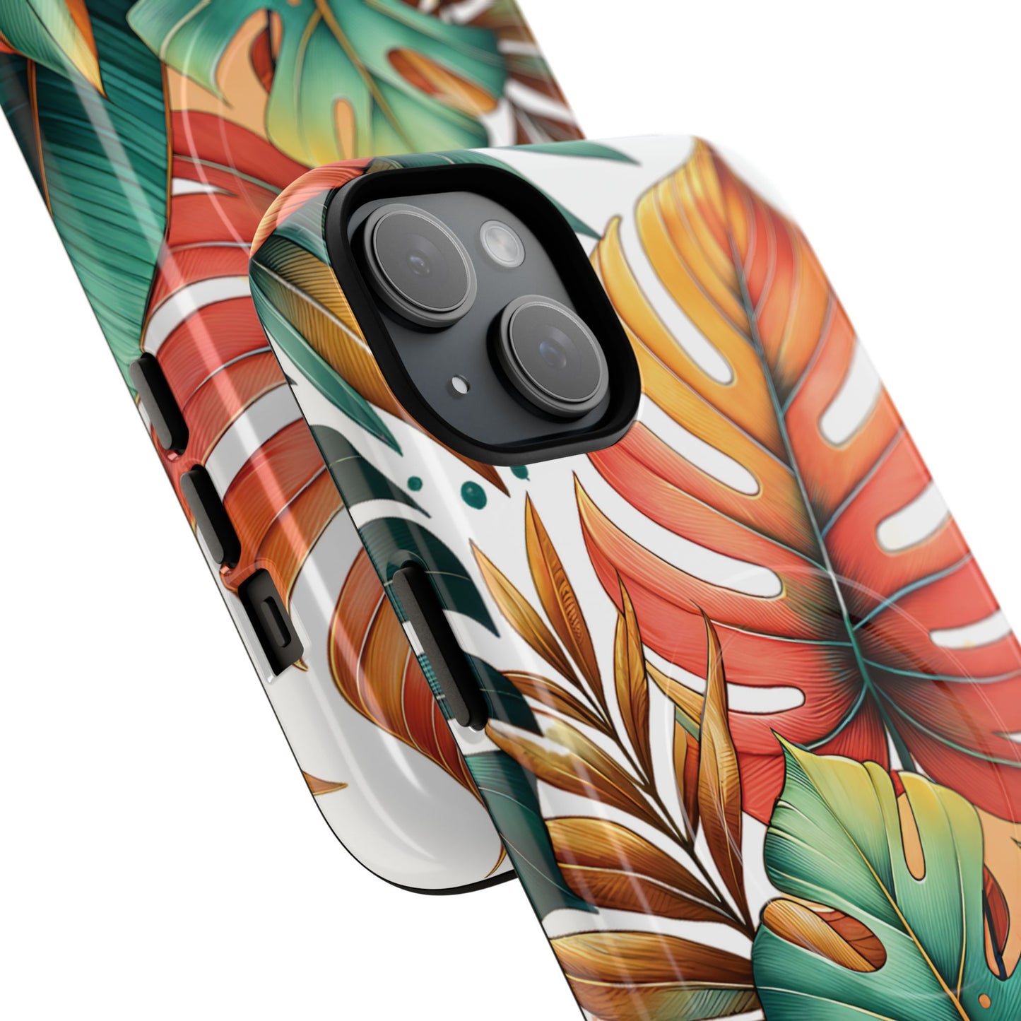 Tropical Monstera Leaf Phone Case - Stylish Tough Magnetic Cases, Floral Protection, Summer Vibe, Gift for Nature Lovers, Trendy Mobile Accessories