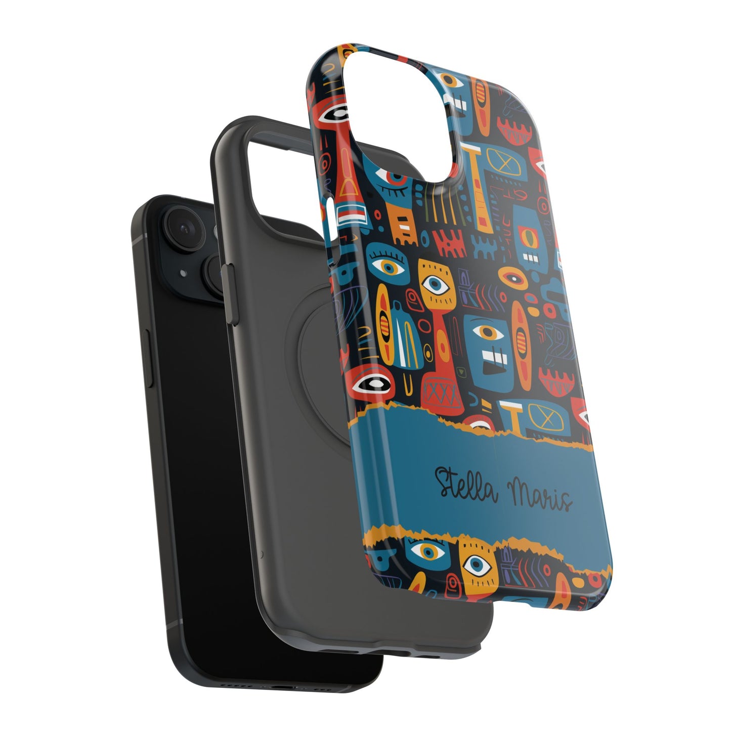 Personalized Colorful Abstract Faces Clear Impact-Resistant Case