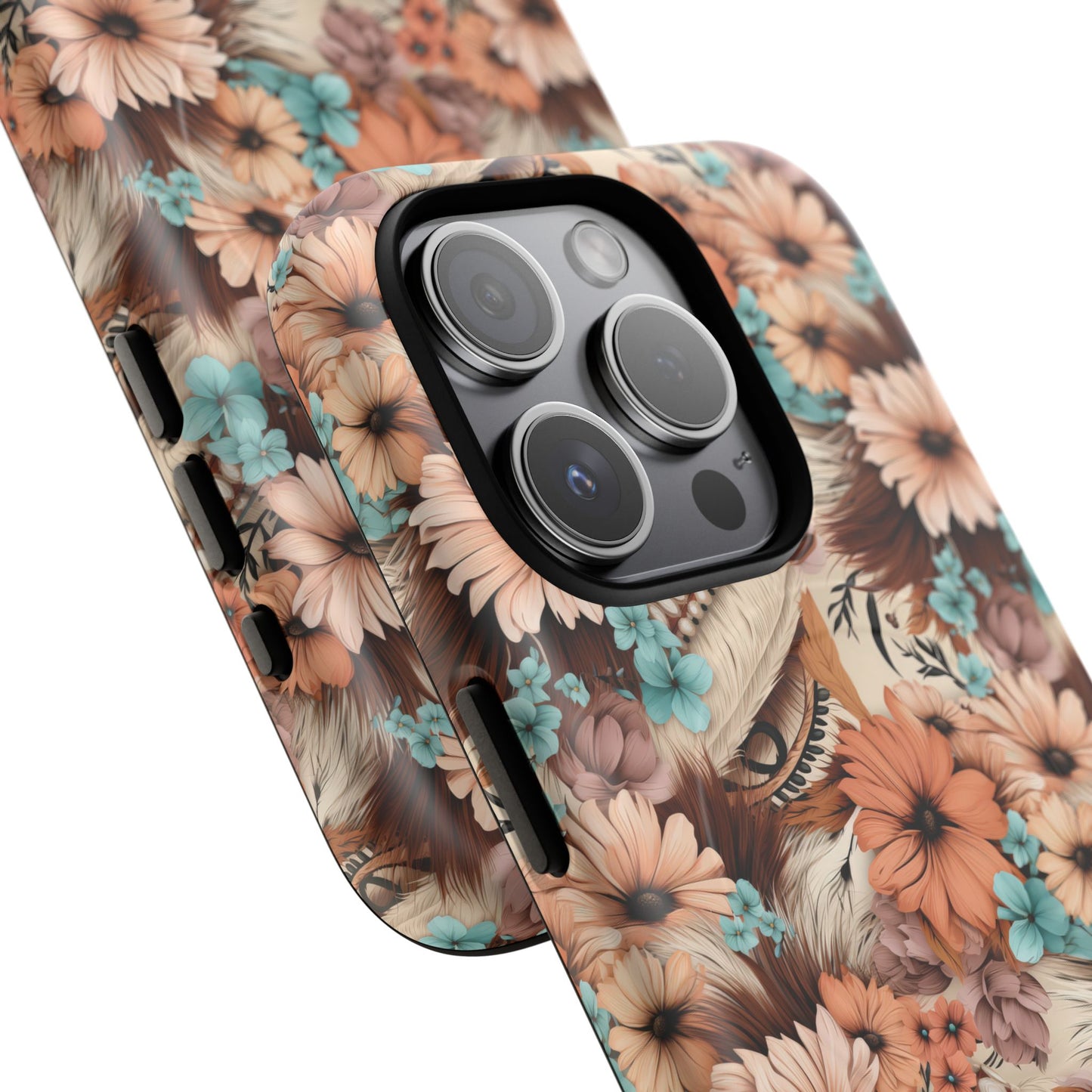 Spirit in Bloom Tough iPhone Magnetic Cases, Cute iPhone Accessories, Flower Design, Gifts for iPhone 14, 15, 16, 17, Pro Max, Boho Style, Western Style