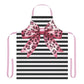 Striped Pink Animal Print Bow Chef's Apron