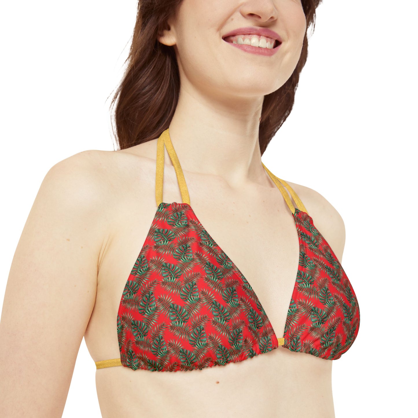 Red Tropical Bliss Strappy Bikini Set (AOP)