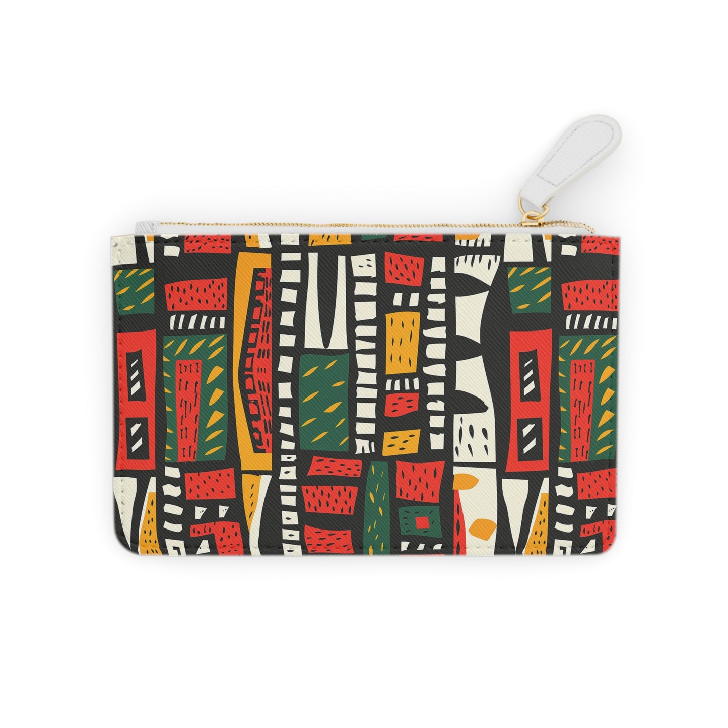 Tribal Harmony Colorful Geometric Mini Clutch Bag - Abstract Pattern Pouch for Everyday Use