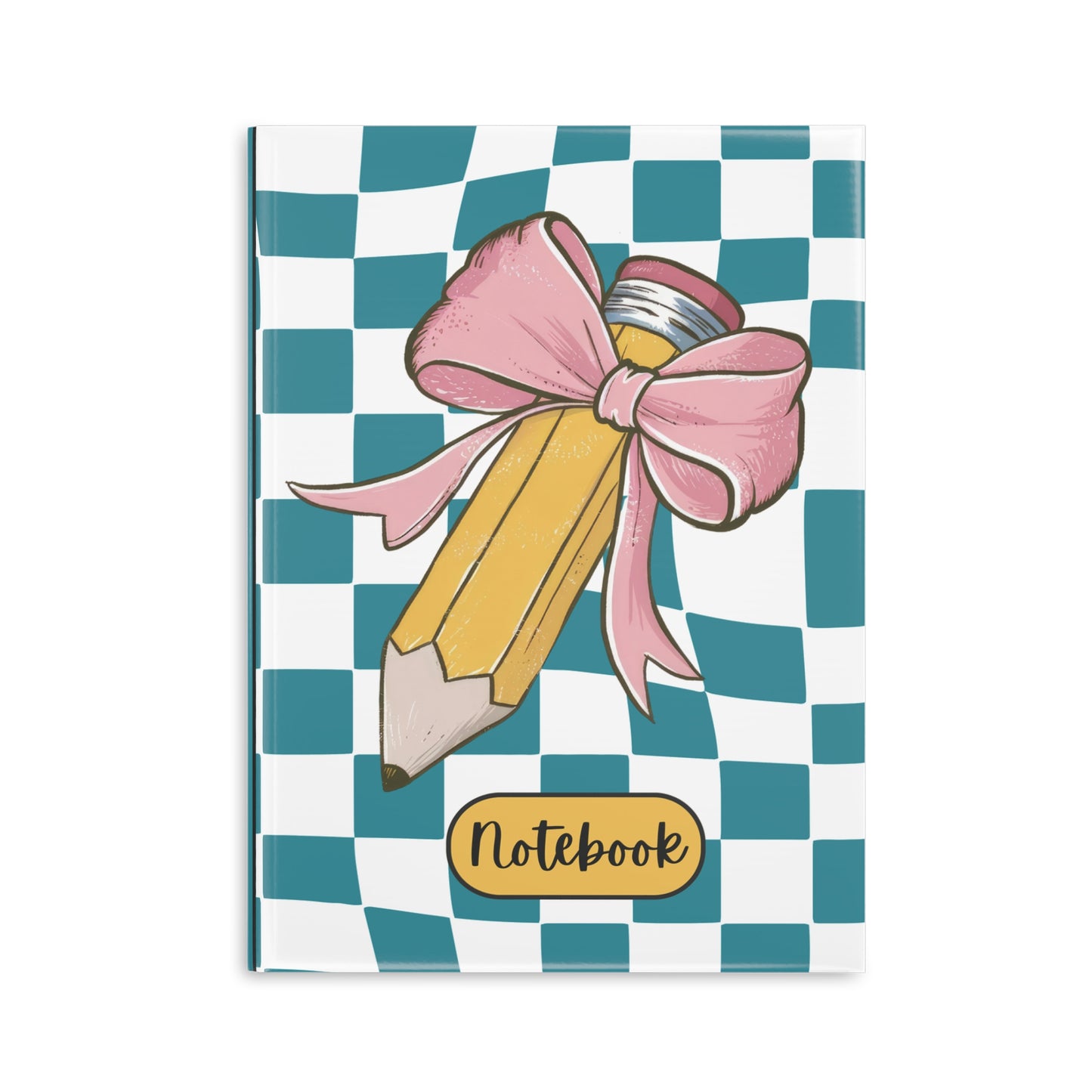 Teal Checkered Charm A Hardcover Notebook (PY)