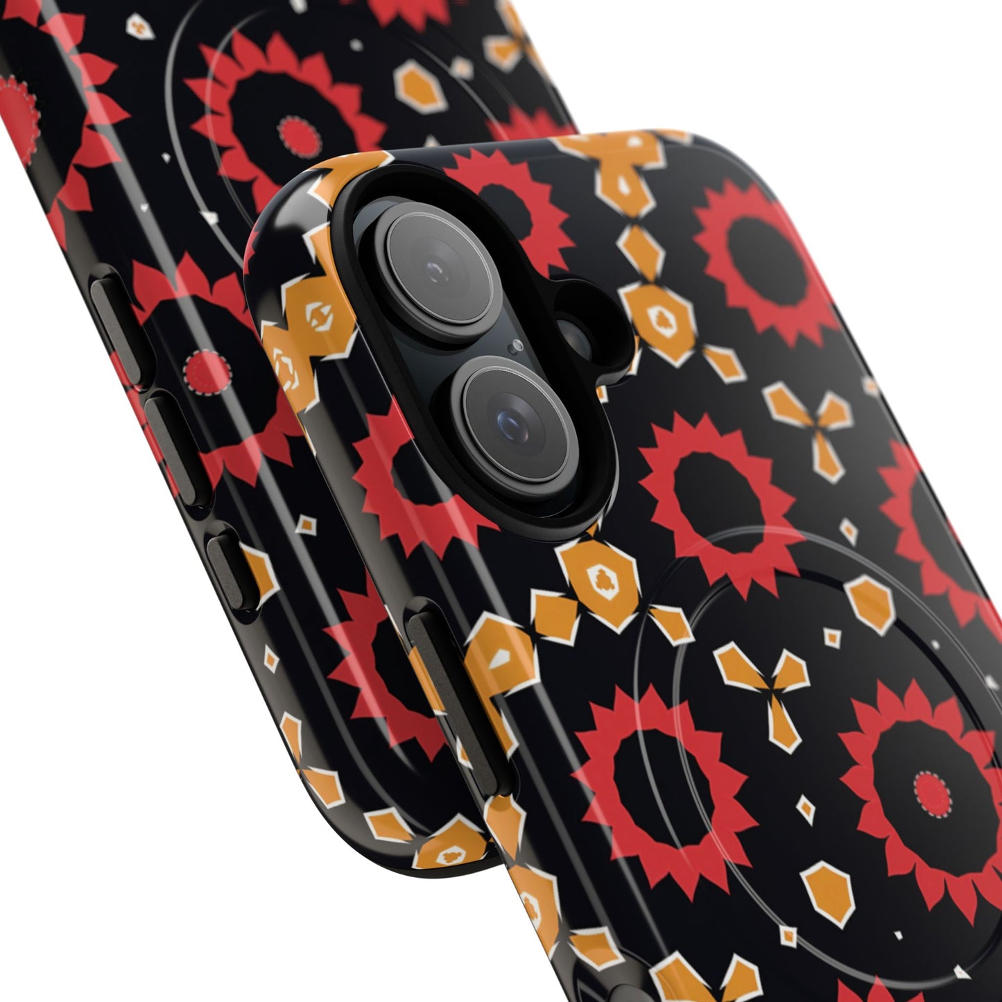 Midnight Ember Bloom Tough Magnetic iPhone Case, Bohemian Floral Design, Stylish iPhone Protection, Gift for Her, Trendy iPhone Accessories