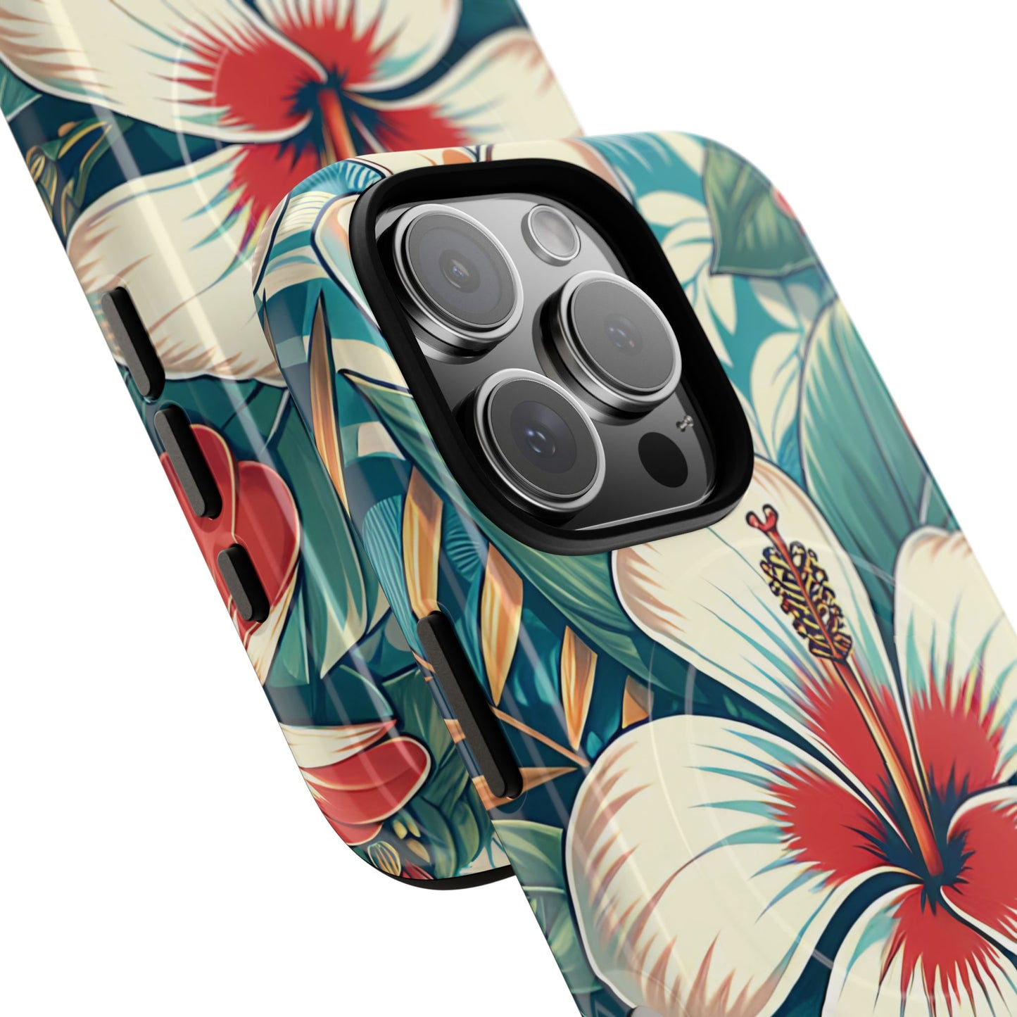 Tropical Hibiscus MagSafe® iPhone® Tough Case - Stylish Phone Protection Gift for Nature Lovers, Vibrant, Summer Vibes.