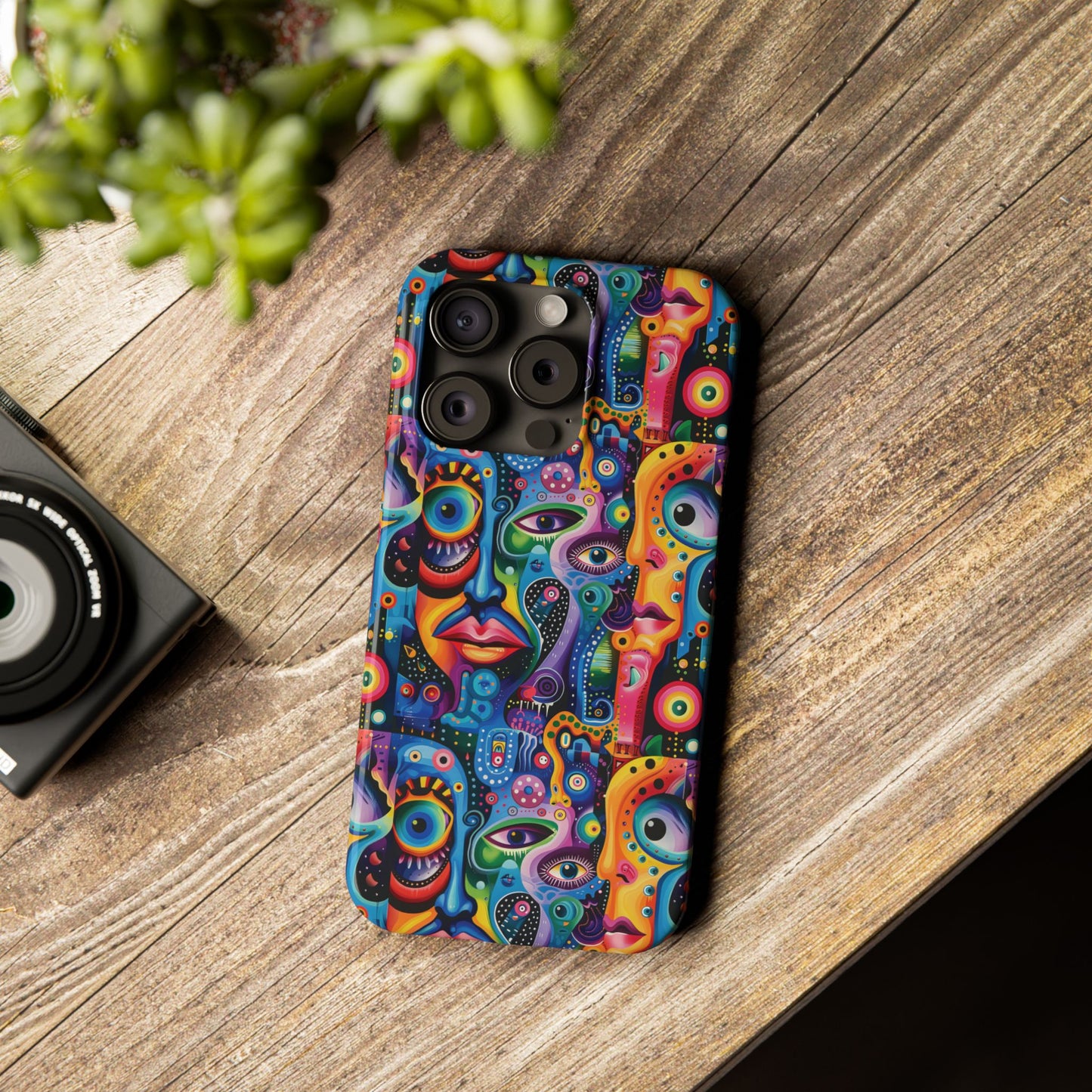 Psychedelic Visions Slim iPhone Case - Vibrant Design for Artistic Souls