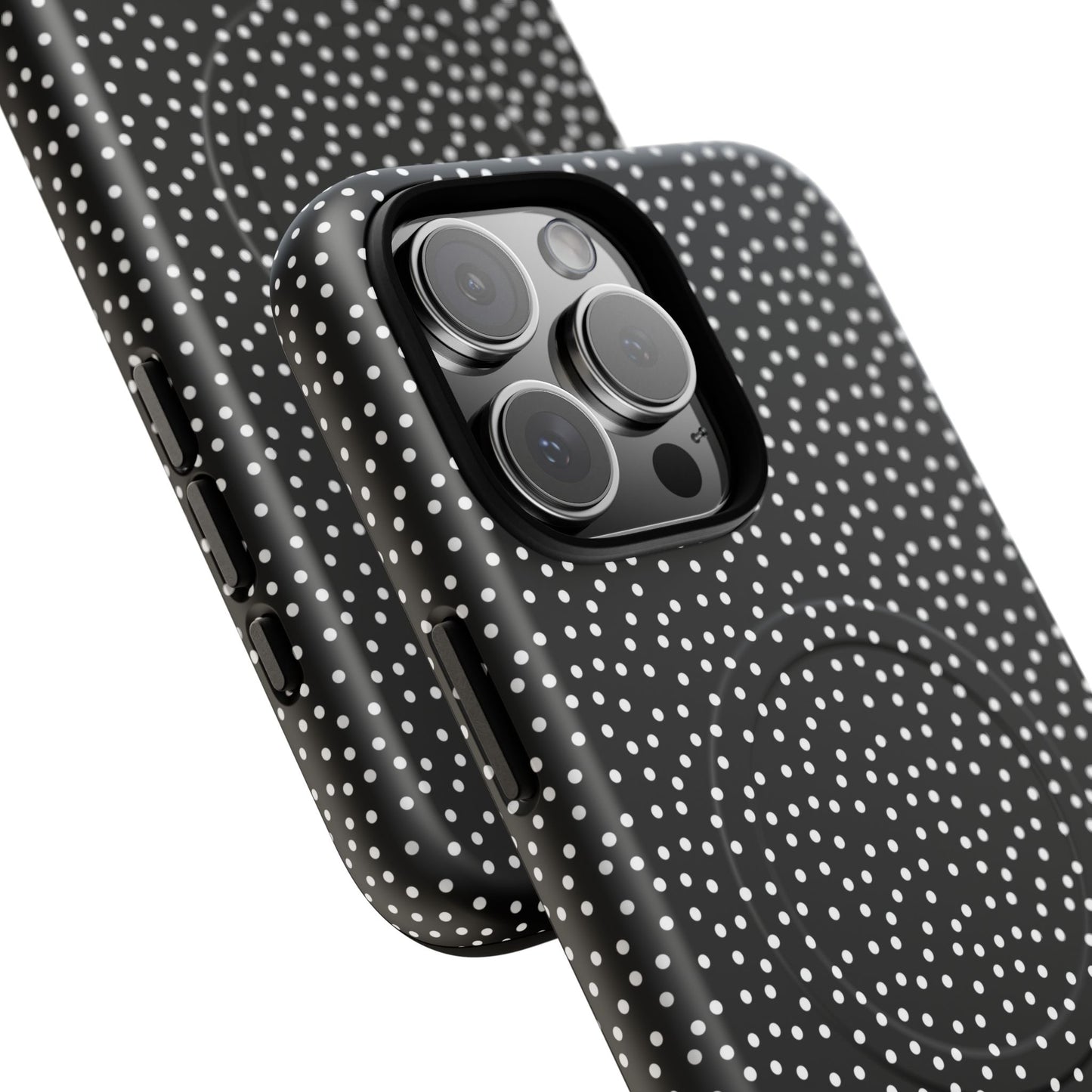 Small Polka Dot Tough iPhone Magnetic Case, Durable iPhone Accessories, Gifts for Tech Lovers, Modern Design.